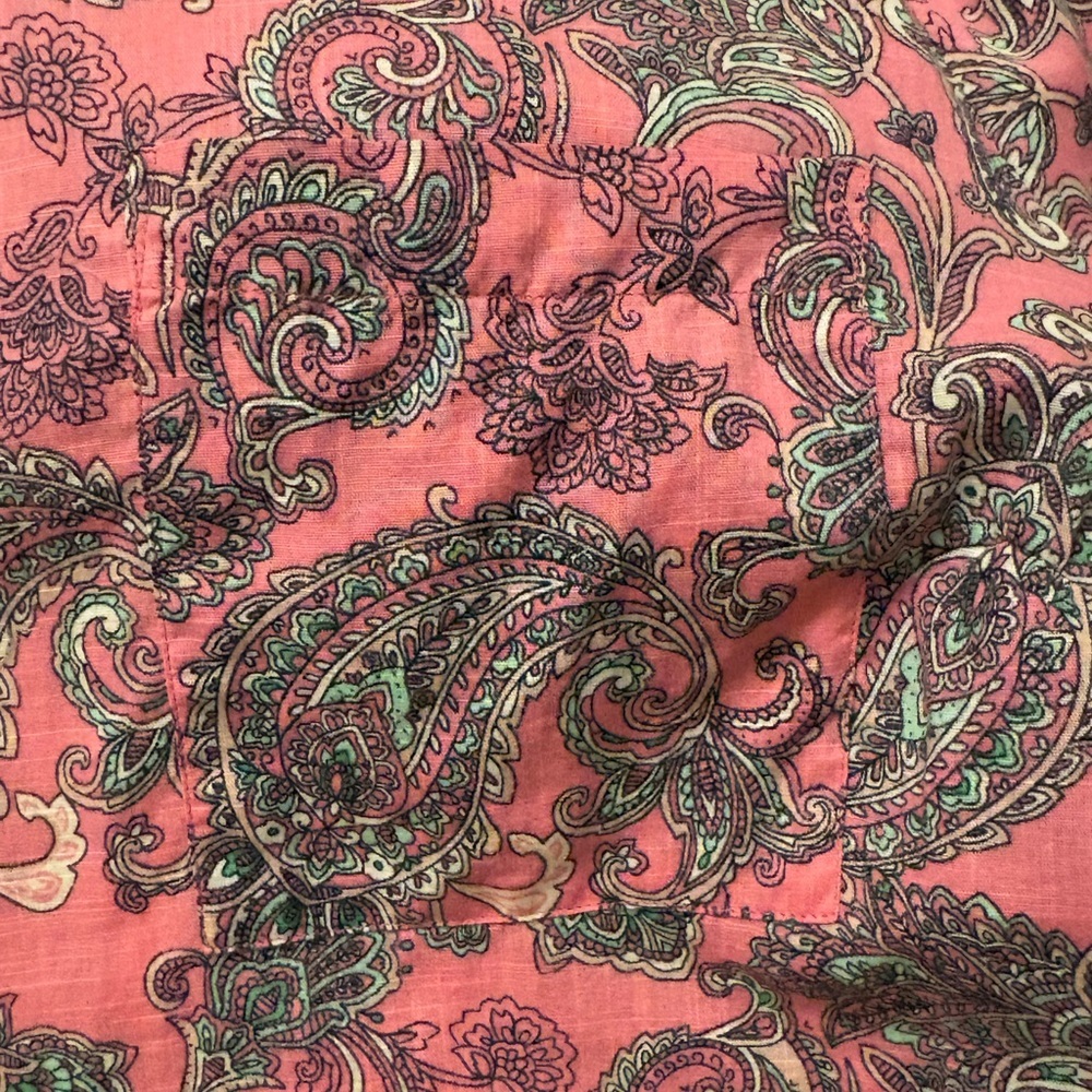 SALE J. Jill Pink & Black Paisley Button-Down Shirt – Size Large - Picture 10 of 11